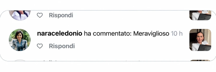 Commentaire sur le contenu du kit, laissé par une cliente en Italie