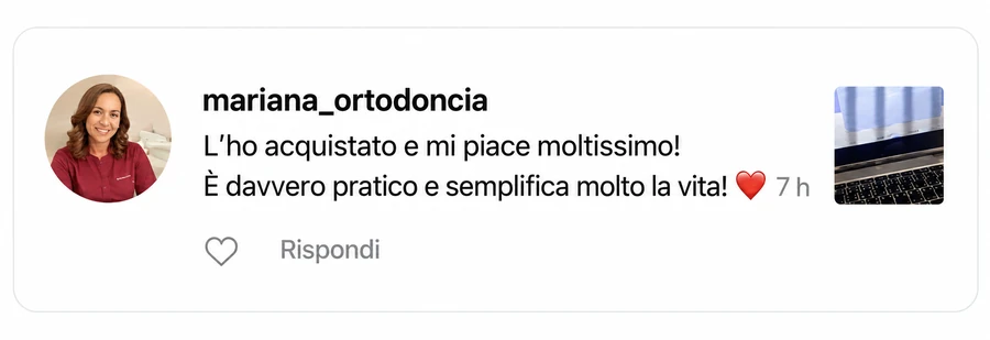 Commentaire d'une dentiste italienne sur le kit, en italien